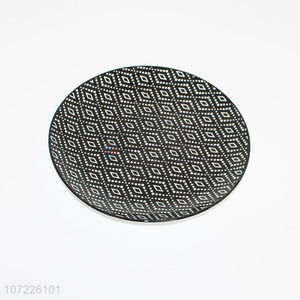 Wholesale creative geometric pattern ceramic dish ceramic plate