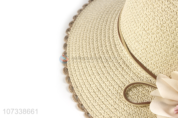 High Sales Women Bowknot Beach Hat Natural Paper Straw Lady Sun Hat