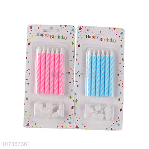 Hot Sale Party Decor Supplies Colored Birthday Candles And Holders