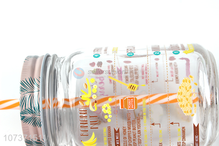 Modern Style Glass Mason Jar Best Fruit Beverage Storage Bottle