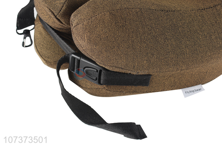 Hot sale solid color memory foam neck pillow comfortable travel u shape pillow