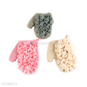 Fashion Design Colorful Bath Gloves With Bath Flower