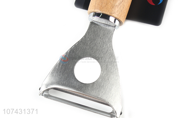 Competitive Price Bamboo Handle Stainless Steel Vegetable Fruit Peeler