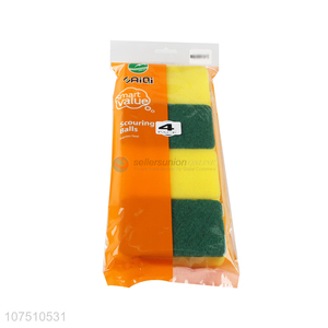 High Quality 4 Pieces Sponge <em>Scouring</em> <em>Pad</em> Set