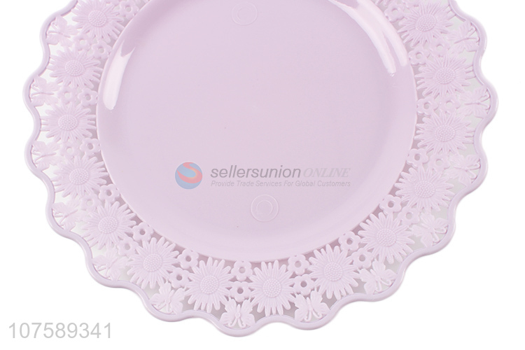 Hot Sale 8 Pieces Plastic Round Plate Colorful Dinnerware