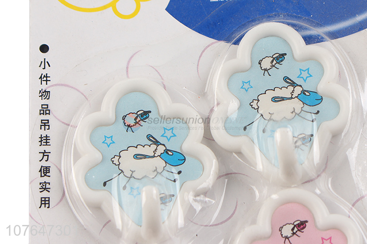 Good Sale Cute Sheep Pattern Sticky Hook Strong Adhesive Hook Set