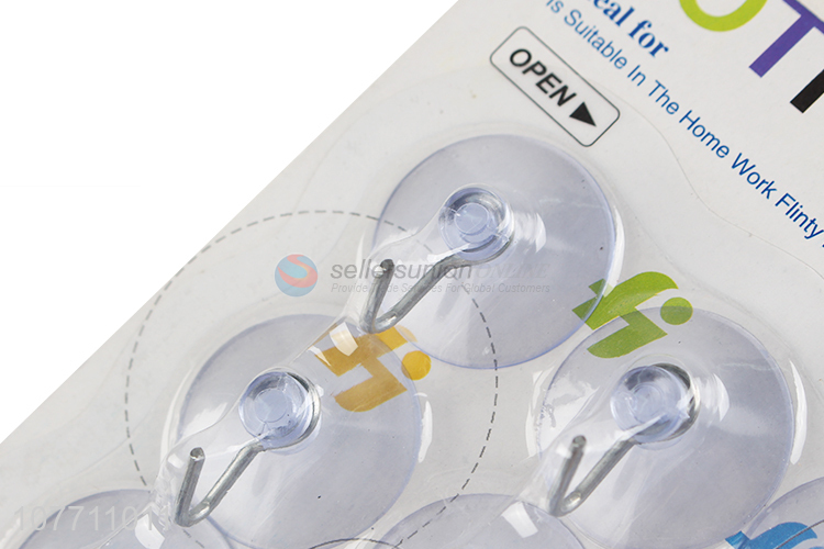 Factory price round clear strong-hold suction cup hook holder set