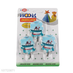 Promotional 3 pieces cartoon sticky hook for kitchen and bathroom