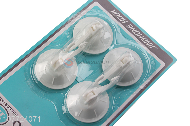 New arrival 4 pieces removable vacuum sucker hook plastic material