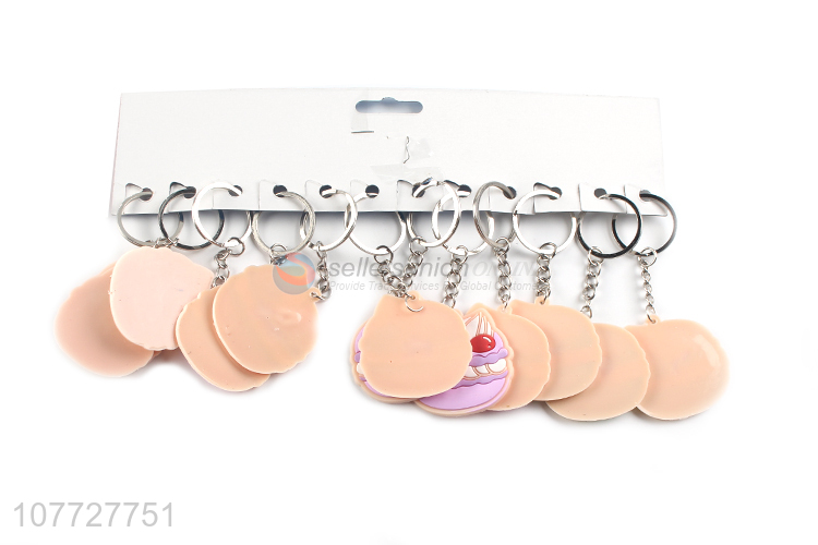 Recent products soft hamburger key chain pvc key chain bag pendant
