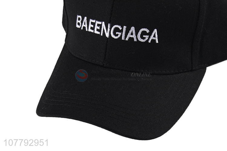 Wholesale Black Cotton Embroidered Baseball Cap Baseball Hat