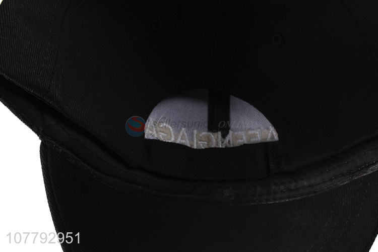 Wholesale Black Cotton Embroidered Baseball Cap Baseball Hat