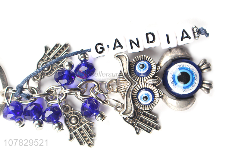 Yiwu wholesale blue metal pendant keychain