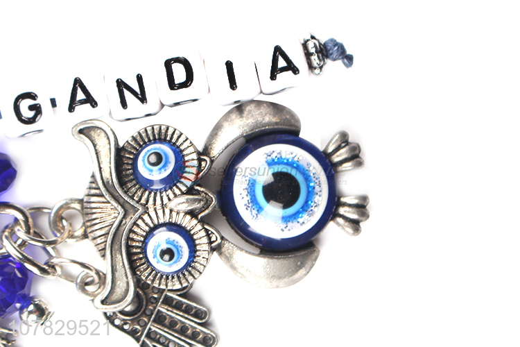 Yiwu wholesale blue metal pendant keychain