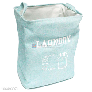 China wholesale household foldable polyester fabric laundry <em>bag</em> with handles