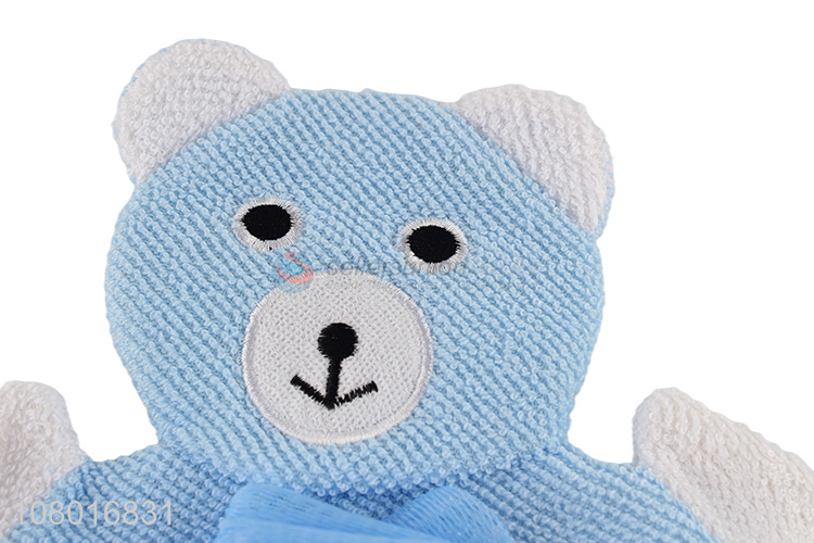 Yiwu factory cute bear shape household bath gloves with bath flower