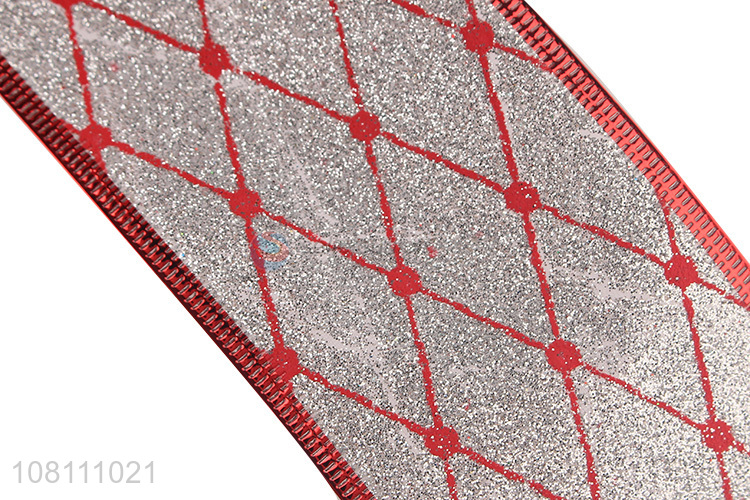 Wholesale Glitter Christmas Ribbon For Party Decoration