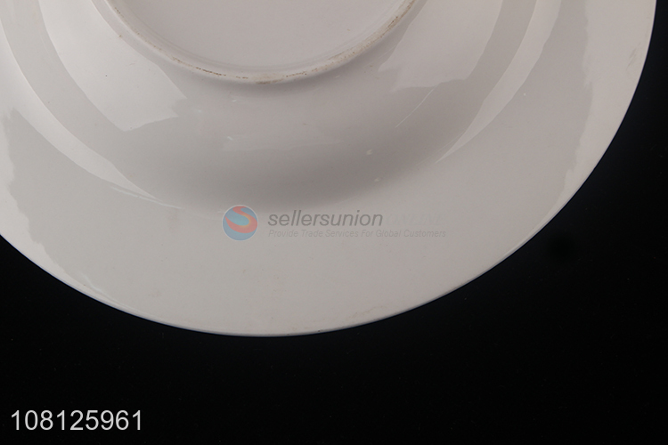 Top product large shallow ceramic plate for family use