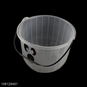 New product luminous <em>plastic</em> pumpkin <em>bucket</em> kids candy <em>bucket</em>