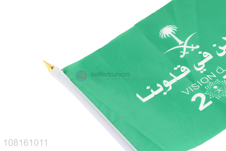 Custom Plastic Pole Pongee Flag Fashion Hand Waving Flag