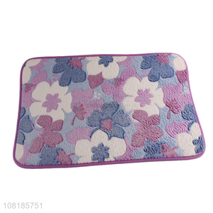 Good selling soft flower pattern polyester <em>floor</em> <em>mat</em>