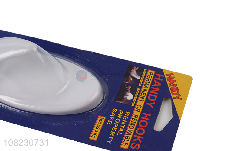 Factory price white household kitchen sticky hooks wall hooks