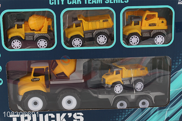 Cartoon Engineering Vehicle Inertial Truck Pull-Back Truck Set