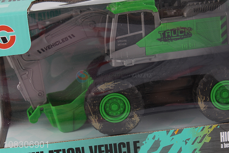 Delicate Design Simulation Excavator Inertial Car With Light And Music