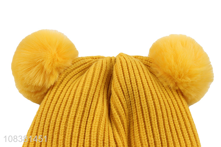 Cartoon Design Earmuffs Hat Knitted Hat Winter Hat For Kids