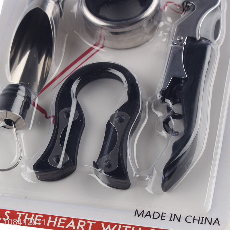 Online wholesale stainless steel metal corkscrew gift set wine tools set