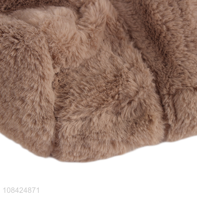 Wholesale from China winter warm furry bucket hat faux fur bucket cap