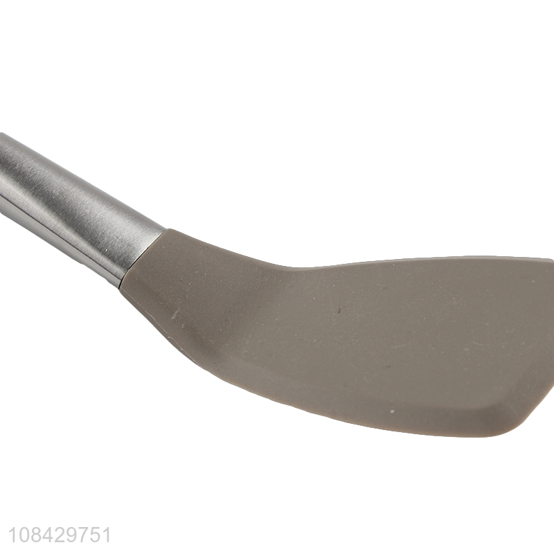 Wholesale non-stick silicone cooking spatula with stainless steel handle