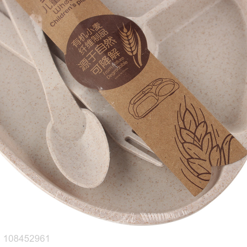 Yiwu market creative biodegradable wheat straw kids dinner plate