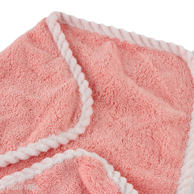 Wholesale cute soft water absorbent coral fleece hand towels for kids