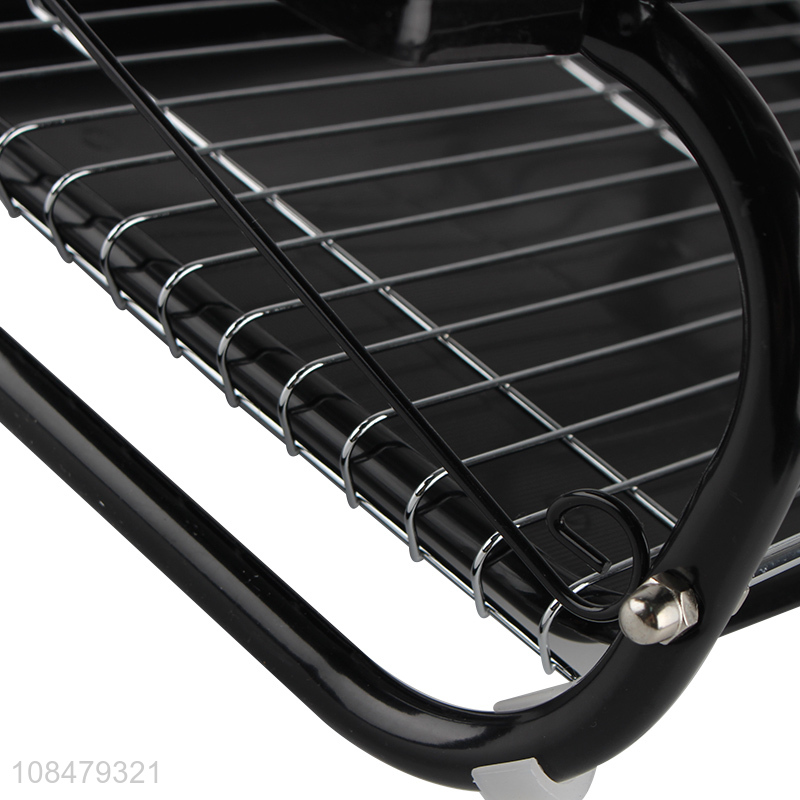 Wholesale 2 tier iron wire dish drying rack for kitchen countertop
