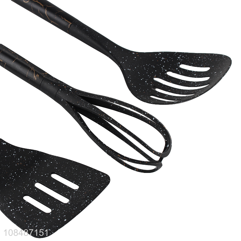 Factory supply 6pcs food grade silicone cooking kitchen utensil set with holder