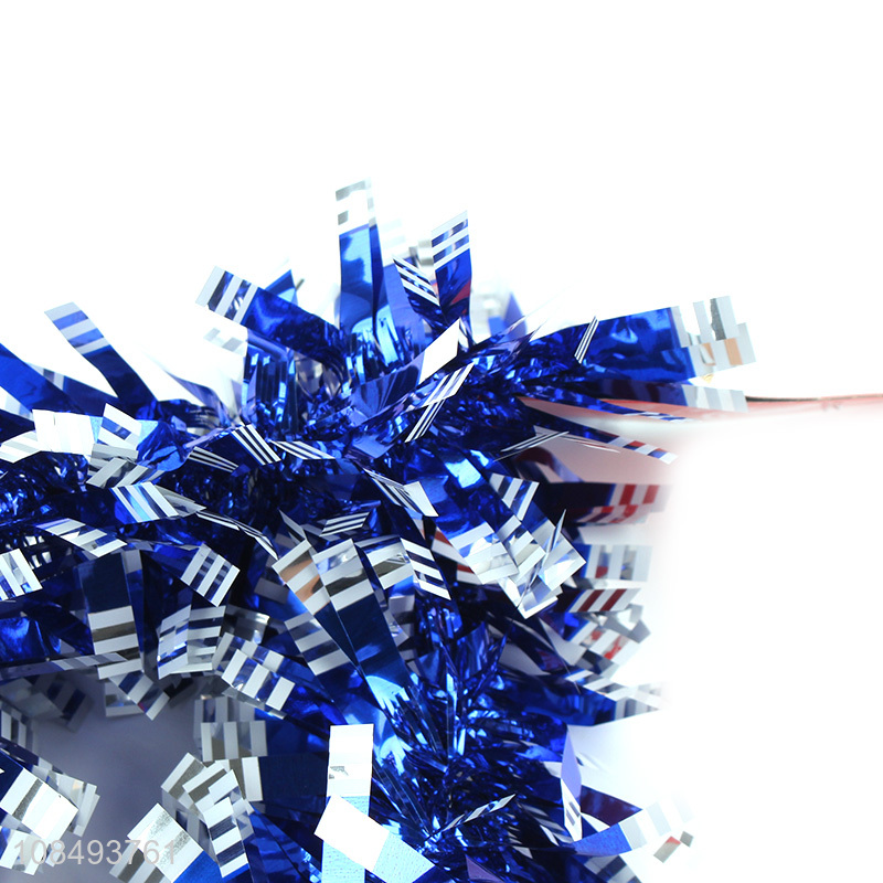 High quality metallic glitter tinsel artificial Christmas hanging wreath