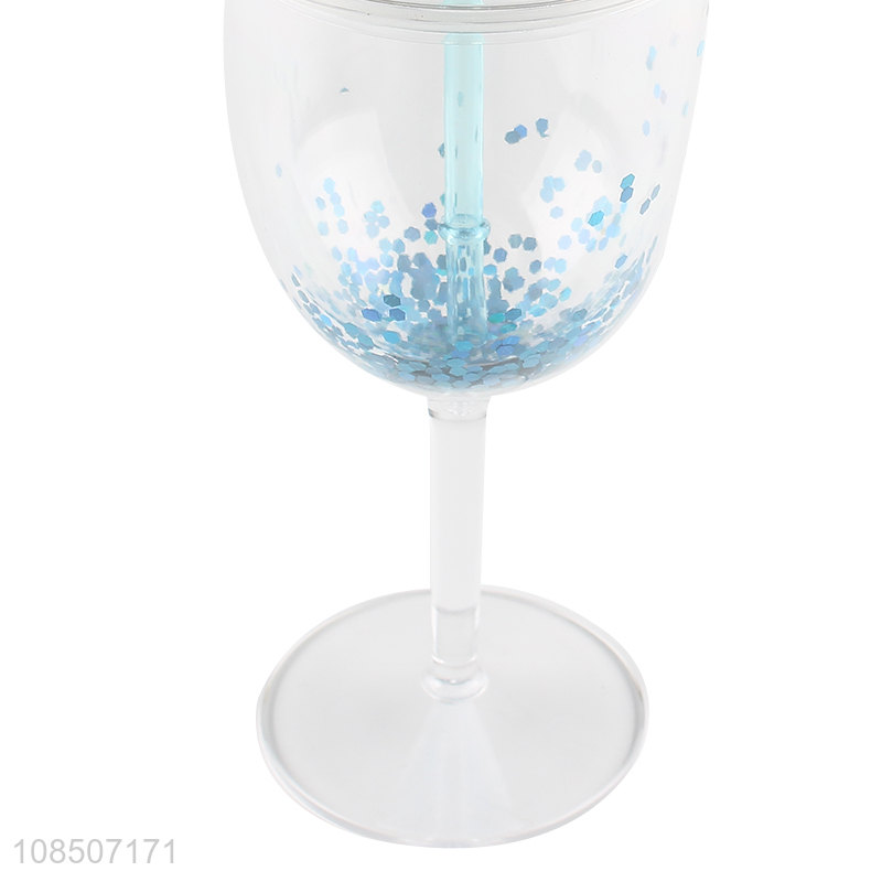 China wholesale plastic transparent 350ml straw water cup with lids