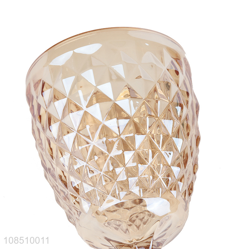 New arrival European style embossed glass wine cup red wine goblet