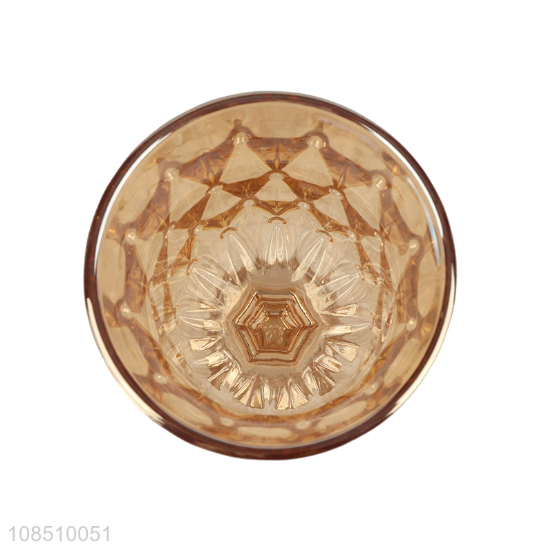 High quality embossed champagne goblet stemmed vintage wine glasses