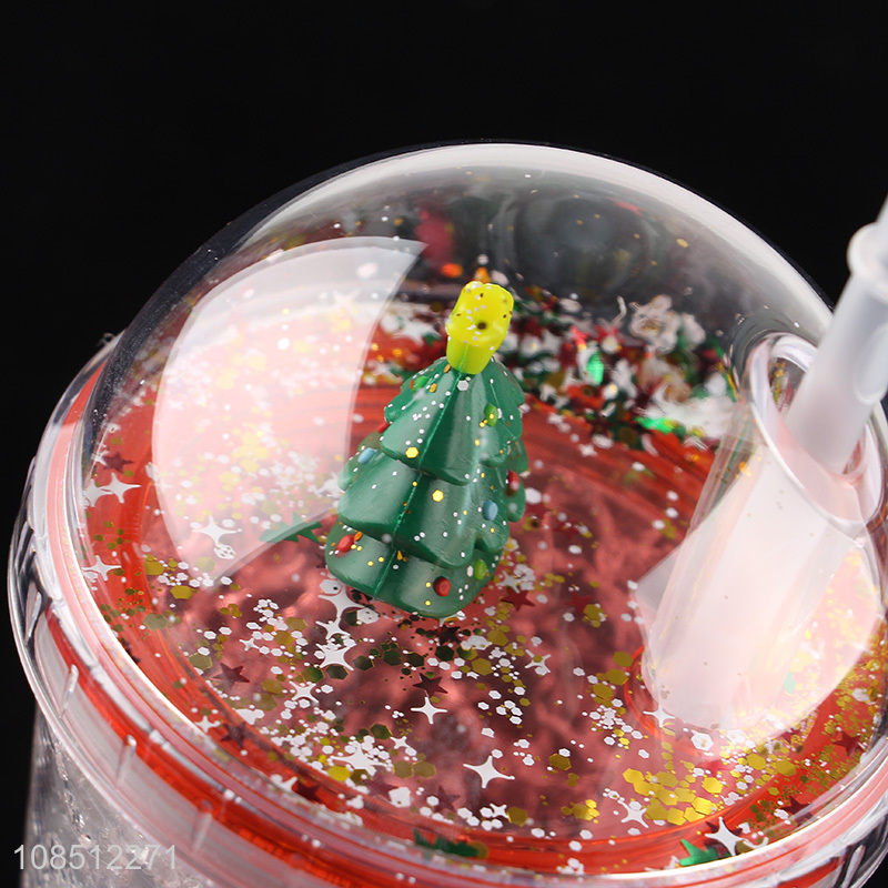 Most popular cartoon plastic water bottle drinking water cup with straw