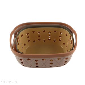 New products plastic household storage basket with handle