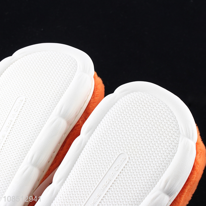Wholesale cute winter fluffy indoor slippers bedroom shoes for women