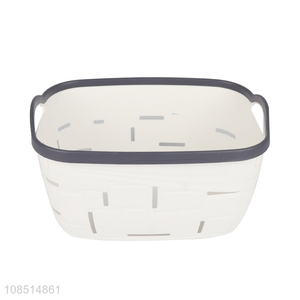 Factory supply hollowed-out home use storage basket with handles