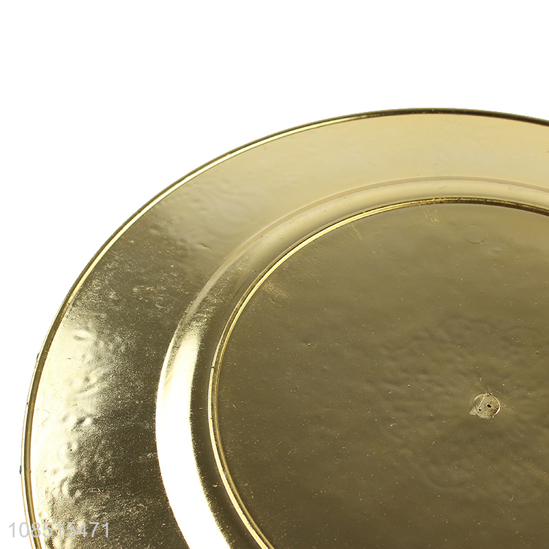 New product gold silver plastic dinner charger plate wholesale