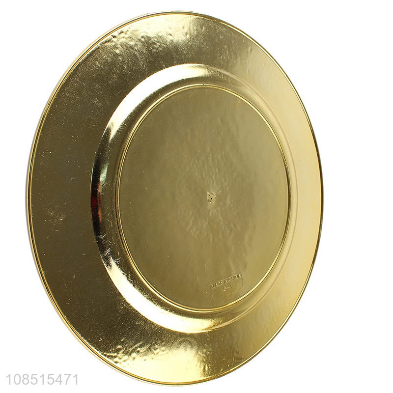 New product gold silver plastic dinner charger plate wholesale
