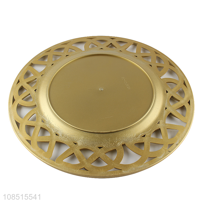 Hot product round pierced painted plastic dinner plate wholesale