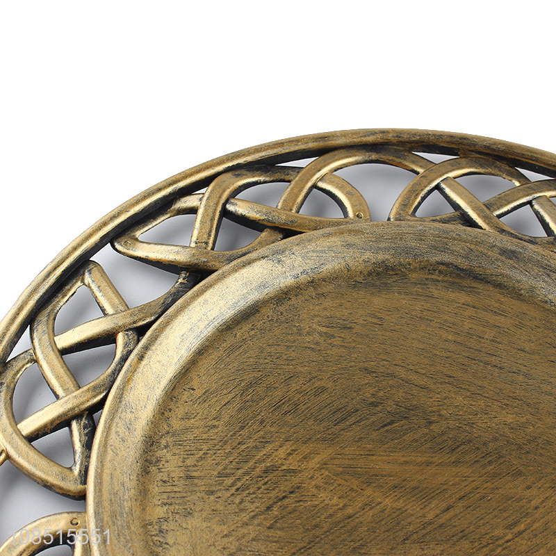 Wholesale decorative charger plates antique hollow dinner plate