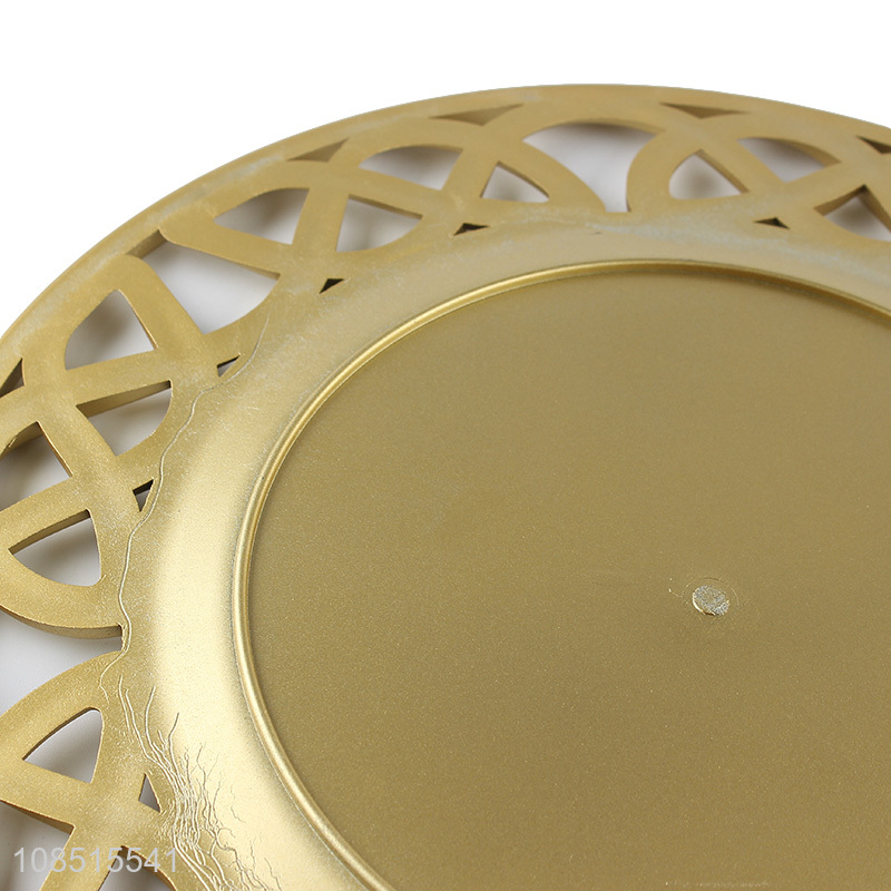 Hot product round pierced painted plastic dinner plate wholesale