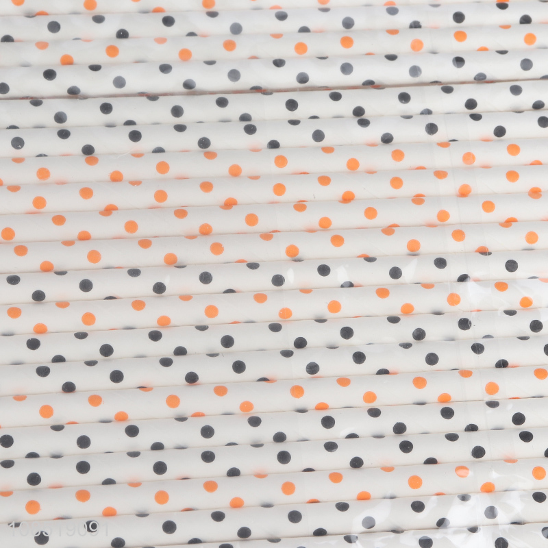 Yiwu market polka dot paper straws disposable non-toxic drinking straws